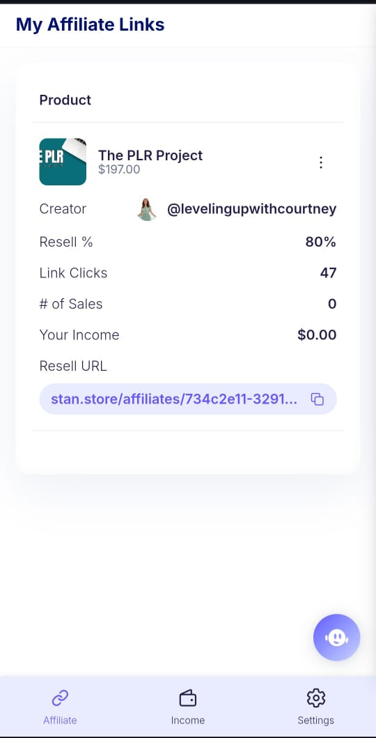 Sida loo helo link-ga affiliate-ka ee The PLR Project ee Stan Store